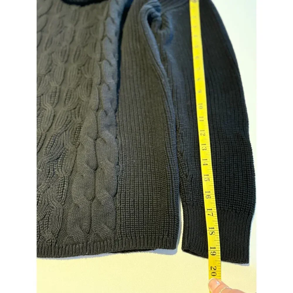 Gap Traditional Black Cable-Knit Turtleneck Winter Sweater Sz M | EUC